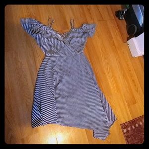 Asymetrical cold shoulder dress